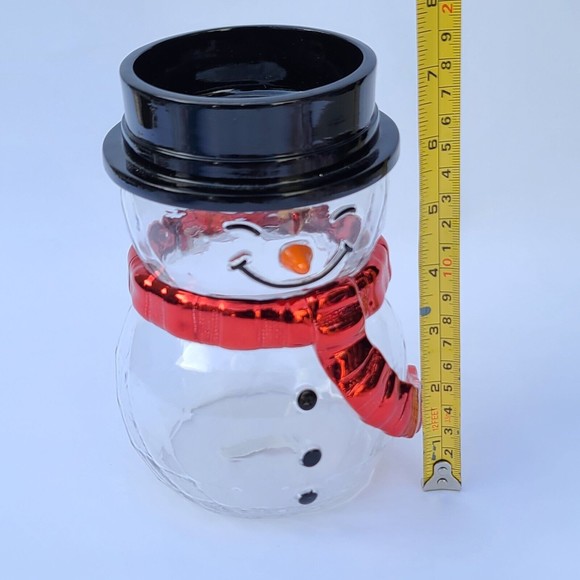 Bath & Body Works Glass Snowman Single Wick Pedestal Candle Holder 7.5" H NEW - Picture 2 of 5
